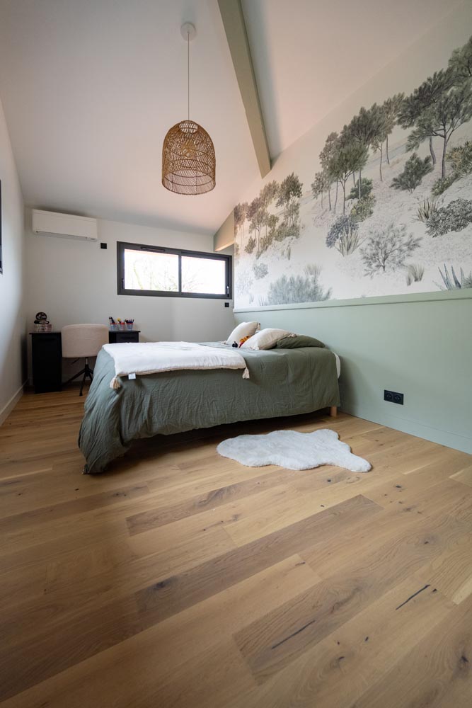 Pose de parquet dans le coin nuit